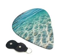 Clear Sea Water Guitar Plectrums, 6 Guitar Plectrums, Double Sided Printing, For Acoustic Guitar, Bass, Ukulele, Electric Guitar (0.46 Mm 0.71 Mm 0.96 Mm)