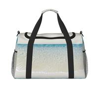 Clear Sea Water White Sand Beach Large Travel Duffle Bag with Shoulder Strap,Water-Resistant Twill Weekender Bag for Men Women,Spacious Carryall Gym Bag