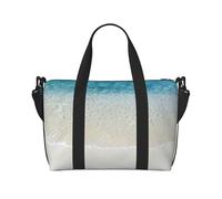 Clear Sea Water White Sand Beach Large Weekender Bag for Travel, Water-Resistant Duffle Bag, Print Adjustable Shoulder Strap,3-5 Day Overnight Bag for Men Women