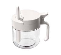 Clear Seasoning Box, 380ml Glass Condiment Storage Jars with Cover and Spoon, for Store Salt, Sugar and Honey
