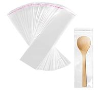Clear Self-Adhesive Cellophane Bags - 100Pcs, 5 x 15 cm, 50 µm Adhesive Closure, Small Plastic Bags for Watch, Hairpin, Necklace, Candy, Key Chain