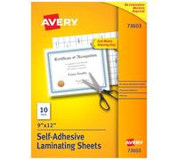 Clear Self-Adhesive Laminating Sheets, 3 mil, 9 x 12, 10/Pack