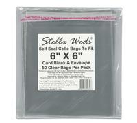 Clear Self Seal Bags To Fit 6x6 Card Blank & Envelope x 50 Per Pack - Cello Packing Bags, Cookies, Sweets, Gifts, Jewellery