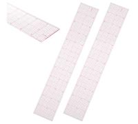 Clear Sewing Ruler, Shimmeroo 2 Pcs 2 × 12 Inch Pink Plastic Grid Ruler with Sandwich Scale Transparent Straight Measuring Tool for Pattern Grading Making Quilting DIY Crafts