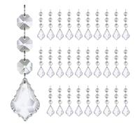 Clear Shatterproof Acrylic Snowflake Ice Sticks Christmas Decorations With Teardrop Ball For Home Party Tree Acrylic Snowflake Decors