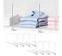Clear Shelf Dividers for Closet, 8 Pcs Adjustable Wardrobe Divideres Handbag Storage Solutions, Drawer Dividers Bag Storage Organizer &Bookshelf Shelving Separators for Handbags, Clothes, Sweater ect