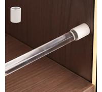 Clear Shelf Tipping Rail with 2 End Cap, 38 36 35 34 32 30 28 27 26 24 23 22 20 18 16 14 12 10 8 Inch Anti-Fall Edge Organizer Railing for Display Cabinet(34in (86cm))