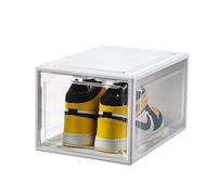 Clear Shoe/Sneaker Box PVC Stackable Plastic Shoe Case Drop Front Foldable Hard Transparent Sneaker Crates Magnetic Enclose Dust Proof 100 Percent Protection Showcase, 35.3 x 24.6 x 20.5