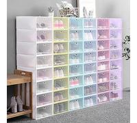 Clear Shoe Storage Boxes Stackable Plastic Shoe Containers with Lid Space Saving Display for Trainers 50 Pcs Black Shoe nizers Ideal for Entryway and Closet