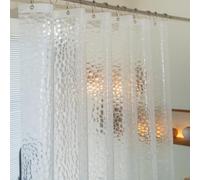 Clear Short Shower Curtain Liner 60 inch Length, EVA 7G Plastic Short Shower Curtain Liner 60 inches Long for Bathroom with 3 Weighted Magnets, Water Cube, 72x60Inches