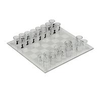 Clear Shot Glass Chess Set, 10x10 Inch Glass Chess Board with 32PCS Cups Pieces, Drinking Shot Set, Funny Sets for Adults, Kids #·