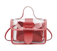Clear Shoulder Bag - Ladies Piece Clear Small PVC Bag with Adjustable Straps for Concerts Big Sl, red, Se référer au descriptif