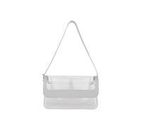 Clear Shoulder Bag Purse 2 in 1 Transparent Shoulder Bag Jelly Handbag for Women Ladies Shoulder Bags Black Medium, White, One Size
