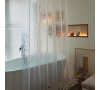 Clear Shower Curtain Liner 74 inch Long, EVA Heavy Duty Waterproof Plastic Shower Curtain Liner 72x74 inches with 3 Big Magnets, Water Cube, No Smell