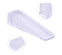 Clear Silicone Door Stopper Non Slip Rubber Wedge For Bedroom Bathroom Kitchen Office Prevents Slamming Noise No Screws Required Fits 4mm To 26mm Gaps Transparent Color Build Home Safety Tool(S)