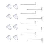 Clear Silicone Earrings for Sports,300 Pairs Clear Plastic Earring Posts and Earring Backs