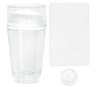 Clear Silicone Jelly Stamper - Double Sided Nail Art Stamper with Scraper for French Tip Manicure Tools
