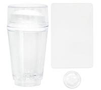Clear Silicone Jelly Stamper,Nail Stamp,Silicone Nail tool, Double Sided Nail Art Stamper Transparent Nail Stamper Manicure Nail Stamper French Tip with Scraper for Nails Manicure tools