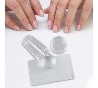 Clear Silicone Jelly Stamper - Stamping Transparent Nail Stamp Kit, Jelly French Stamper For Tip Nails With Scrapers, Nail Stamper Kit For The Perfect French Look Home D-IY Nail Salon