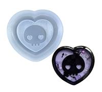 Clear Silicone Molds Resin Casting Shaker Mold Halloween Resin Epoxy Mold Jewelry Making Keychain Pendant Silicone Heart Pendant Molds for Casting/epoxy for Jewelry Making