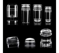 Clear Silicone Nails Stamper Set Transparent Visible Body Jelly Nails Art Template Tools with Scraper for Designs French Nail Stamper Kit
