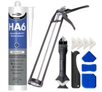 Clear Silicone Sealant Kit With Bathroom Silicone Sealant, Silicone Remover Tool And Sealant Gun - Aquarium Glue, Shower Sealant, Caulking Gun, Silicone Gun Applicator, Mastic Gun