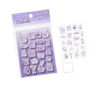 Clear Silicone Stamper with Acrylic Handle Scrapbooking Stamping Tool for Journal Invitation and Card Making Alignment Seal