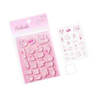 Clear Silicone Stamper with Acrylic Handle Scrapbooking Stamping Tool for Journal Invitation and Card Making Alignment Seal
