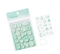 Clear Silicone Stamper with Acrylic Handle Scrapbooking Stamping Tool for Journal Invitation and Card Making Alignment Seal