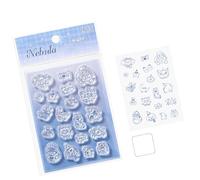 Clear Silicone Stamper with Acrylic Handle Scrapbooking Stamping Tool for Journal Invitation and Card Making Alignment Seal