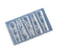 Clear Silicone Unguis Art Cast with Complex Butterfly Embossing for Blossomy Designs Ice Flower Pattern Art Addition