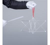 Clear Singing Pyramid Merkaba Crystal, Singing Bowl, Gift for Yoga Meditation & Sound Healing, with Free Acrylic Striker & Rope(9 Inch)