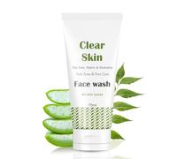 Clear Skin Face Wash with Tea Tree, Neem & Aloe - Anti-Acne Cleanser for Oily & Acne-Prone Skin | No Parabens, No Silicones | 100% Natural - 75ml