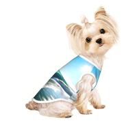 Clear Sky Wave Beach Print Comfortable Pet Vest, Sleeveless Breathable Top, for Small Puppy Kitten Daily Wear