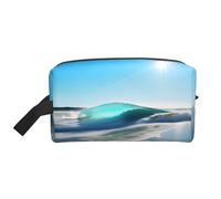 Clear Sky Wave Beach Print Storage Bag â€“ Stylish Toiletry & Travel Cosmetic Bags, Packing Accessory for Trip, Gym Use