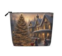 Clear Sky Wave Beach Printed Reusable Cosmetic Bag â€“ Travel Toiletry Organizer, Zipper Pouch for Makeup Accessories, Merry Christmas, One Size