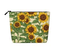 Clear Sky Wave Beach Printed Reusable Cosmetic Bag â€“ Travel Toiletry Organizer, Zipper Pouch for Makeup Accessories, Sunflower, One Size