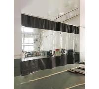 Clear Sliding Viny Garage Divider Curtain, Black Heavy Duty Industrial Room Dividers with Track, Shop Workshop Pergola Plastic Partition Panel, Privacy Separator(W5.5xH4m/18x13ft)