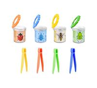 Clear Small Animal Catcher Viewer Box with Round Magnifier and Safe Tweezer Tool for Outdoor Learning Small Animal Viewer for Kids