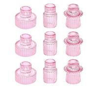 Clear Small Candlestick Holders Glass Sticks for Wedding Table Centerpieces Decors Glass Taper Holders Candleholder Centerpieces for Tables