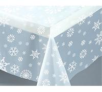 Clear Snowflake Plastic Table Cover (137cm x 274cm)
