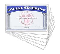 Clear Social Security Card Protector Holder Medicare Credit Card Sleeve Cover Driver's License Sleeve Business Cards PVC Wallet Slot for Insurance ID Cards SSN, 6pcs