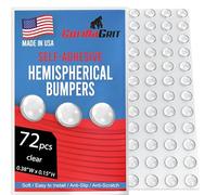 Clear Soft Close Drawer Cupboard Cabinet Door Bumpers 9.5mm x 3.8mm Sound Dampening Adhesive Transparent Rubber Pads Feet - Hemispherical Shape - 72 PCs