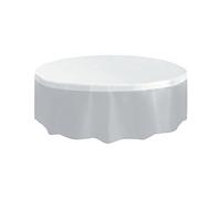 Clear Solid Round Plastic Table Cover (213cm) 1 Count - Durable Party Essential for Easy Cleanup and Decoration