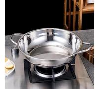 Clear Soup Pot for Hot Pot, Stainless Steel Single Pot with Poor Thermal Conductivity (34cm)