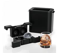 Clear Sphere Ice Cube Molds, Clear Ice Cube Maker, 6cm Large Round Ice Cube Moulds Reusable Crystal Round Ice Cube Maker Moulds for Whiskey, Cocktails, Drinks（2 Balls）