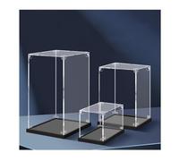 Clear Square Acrylic Box Transparent Box Dustproof Protection With Wood-Plastic Base & String Light For Action Figures Home Storage Organizing Toys(60x60cm(24") x30cm(12"))
