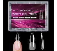 Clear Square Nails Tips Set 240Pcs Gel Full Cover False 12 Sizes Extensions for Home Manicure Gel Nails Extensions