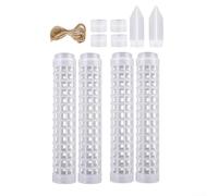 Clear Stackable Moss Pole for Climbing Plants, Reusable Plastic Plant Support with Mesh for Indoor Outdoor Garden, Vertical Growth Stake System, 2 Pack