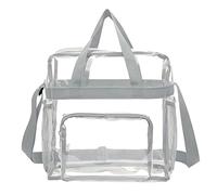 Clear Stadium Tote Bag PVC Tote Clear Gym Bag Beach Carrier Zippered Pocket